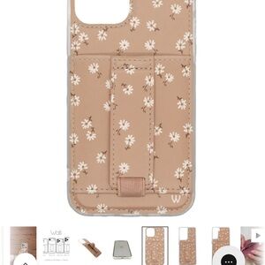 Walli phone case Floral Beige Phone Case with Card Holder iPhone 13 Pro